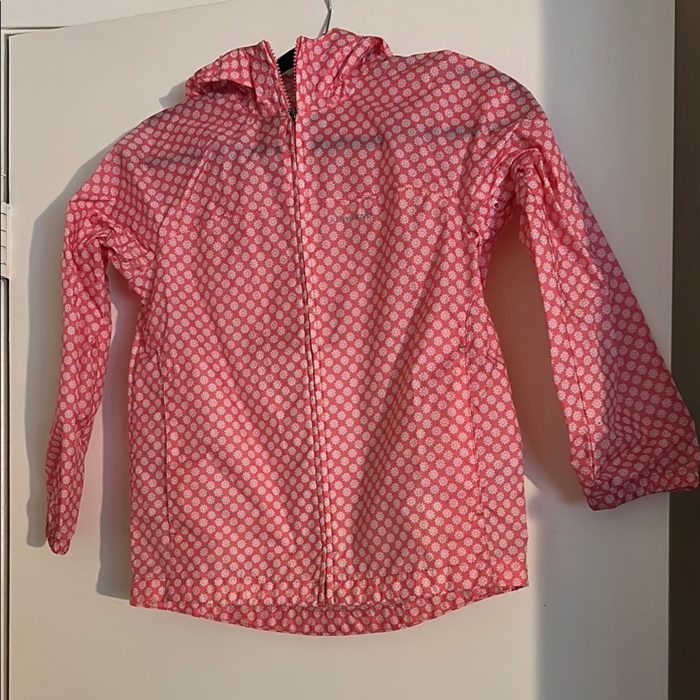 Lands' End Pink and White Windbreaker Jacket